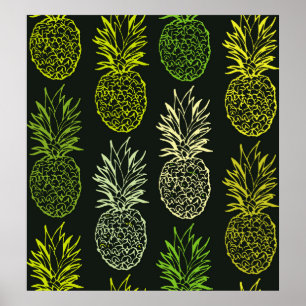 Hand drawn doodle floral pattern. Palm leavesart,  Poster