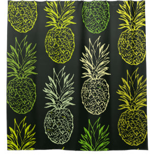 Hand drawn doodle floral pattern. Palm leavesart, Shower Curtain