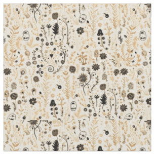 Hand-Drawn Doodle Floral Seamless Pattern Fabric