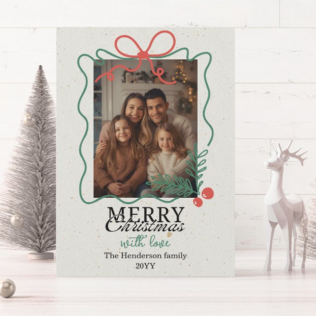 Hand-drawn doodle frame Merry Christmas  Holiday Card (Creator Uploaded)