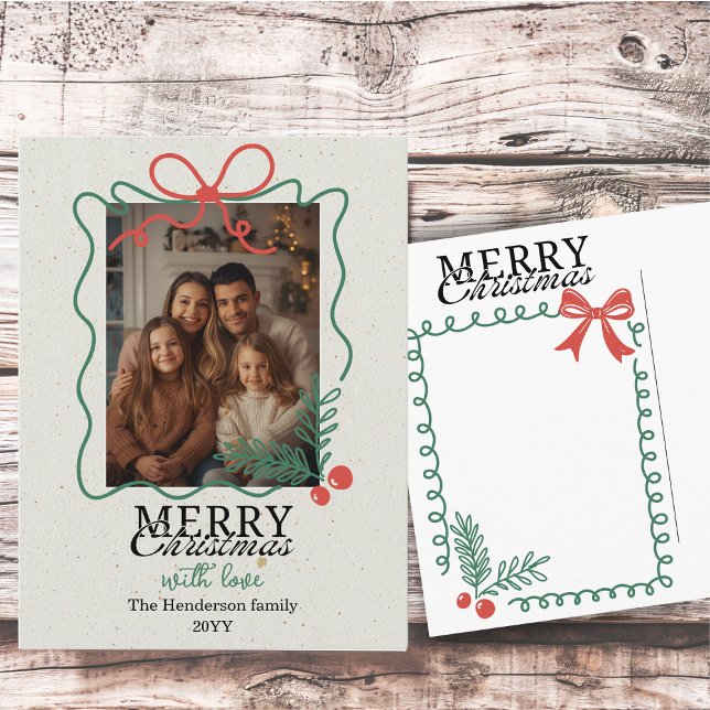 Hand-drawn doodle frame Merry Christmas  Holiday Postcard (Creator Uploaded)