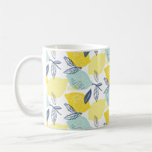 Hand drawn doodle lemonade seamless pattern coffee mug