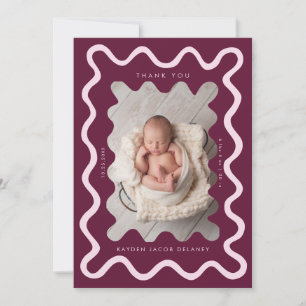 Hand Drawn Doodle Line Cranberry Birth Announcement