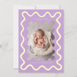 Hand Drawn Doodle Line Wisteria Birth Announcement