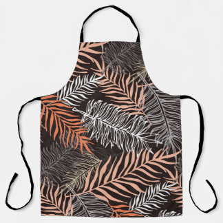 Hand drawn doodle palm leaves pattern apron