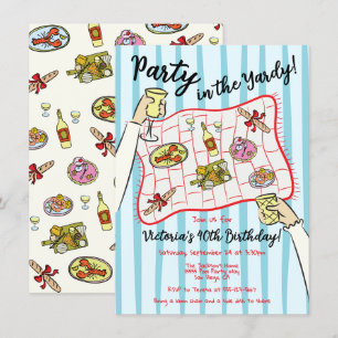 Hand drawn doodle Picnic Party in the Yardy Invitation