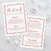 Hand Drawn Doodle Red Whimsical Wedding Details