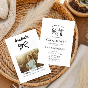 Hand drawn doodle Simple Graduation Party Invitation