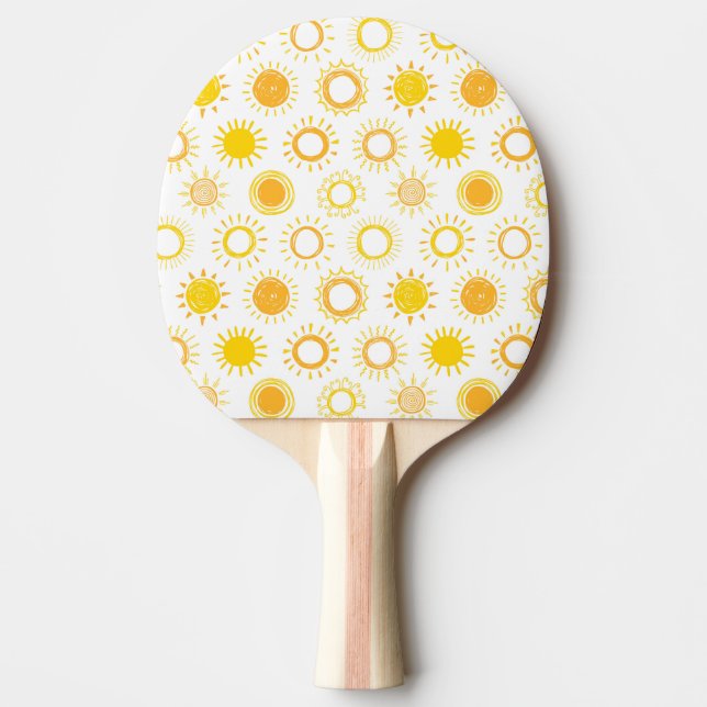 Hand Drawn Doodle Suns Pattern Ping Pong Paddle (Front)