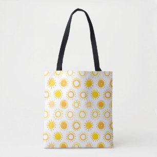 Hand Drawn Doodle Suns Pattern Tote Bag