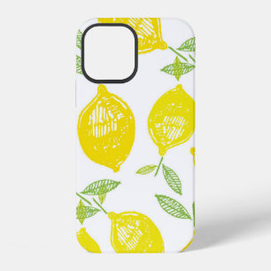 Hand drawn doodle tropical fruit pattern backgroun iPhone 12 case