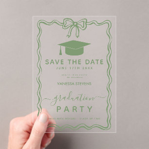 Hand Drawn Doodles Graduation Save the Date Acrylic Invitations