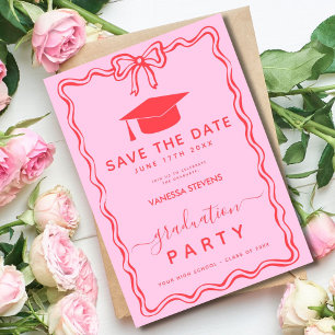 Hand Drawn Doodles Graduation Save the Date Invitation