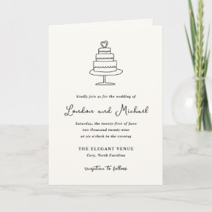 Hand Drawn Doodles Modern Wedding Invitation