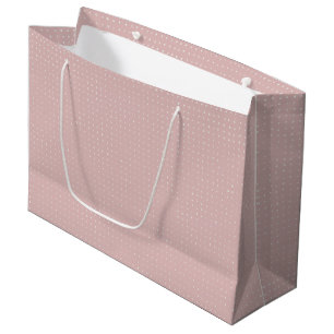 Hand Drawn Dots on Dusty Rose Large Gift Bag