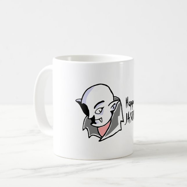Hand drawn Dracula halloween Coffee Mug (Front Left)