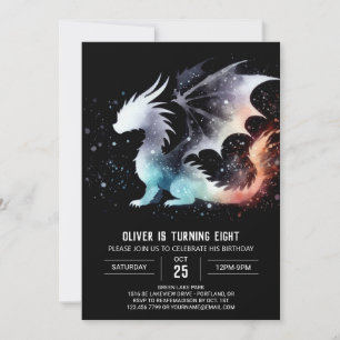 Hand Drawn Dragon Birthday Digital Invitation