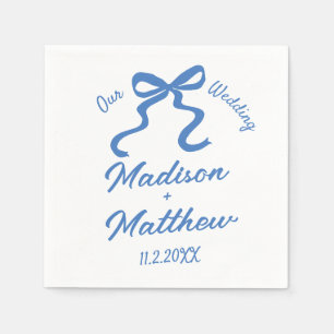 Hand Drawn Drawings Doodles Ribbon Bow Wedding Napkin