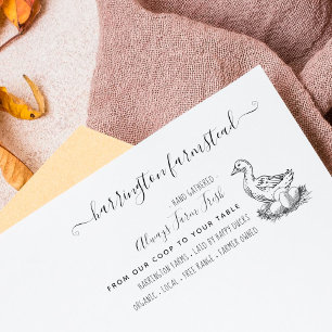 Hand-drawn Duck Family Farm Fresh Eggs Carton Rubber Stamp