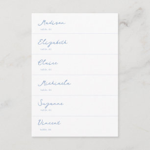 Hand Drawn Dusty Blue Wedding Place Card DIY