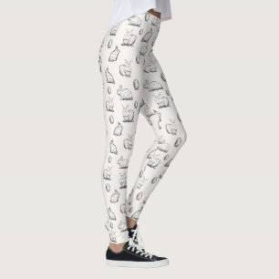 Hand-drawn Easter Bunnies Pattern Leggings