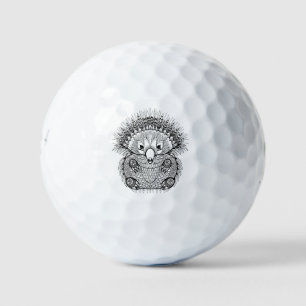 Hand Drawn Echidna Doodle Golf Balls