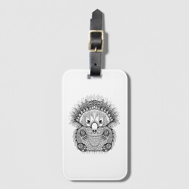 Hand Drawn Echidna Doodle Luggage Tag (Front Vertical)