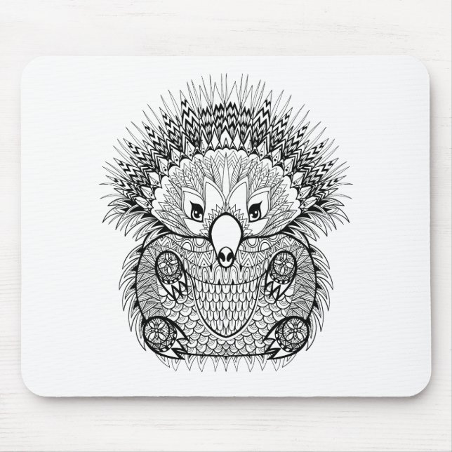 Hand Drawn Echidna Doodle Mouse Mat (Front)