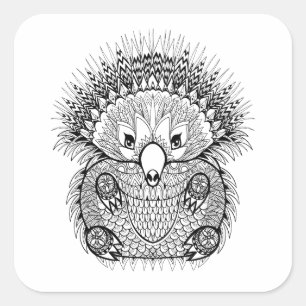 Hand Drawn Echidna Doodle Square Sticker