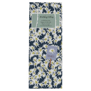 Hand-Drawn Edelweiss Elegant Vineyard Boutique Wine Gift Bag