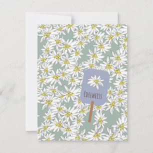 Hand-Drawn Edelweiss Sound of Music Botanical Card
