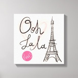 Hand Drawn Eiffel Tower Canvas Print