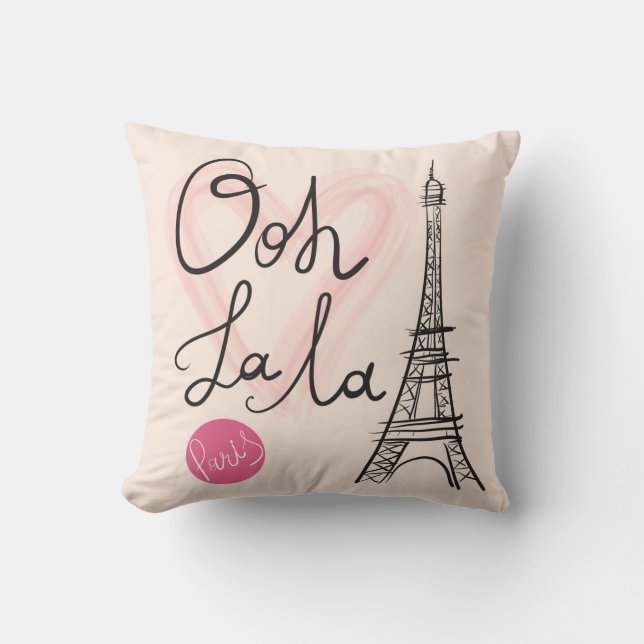 Hand Drawn Eiffel Tower Cushion (Front)