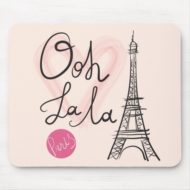 Hand Drawn Eiffel Tower Mouse Mat (Front)