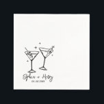 Hand Drawn Elegant Modern Cocktail Wedding  Napkin<br><div class="desc">Elegant Modern Cocktail Serviettes,  Customisable Elegant Bar Napkin,  Engagement Party.</div>