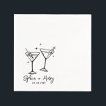 Hand Drawn Elegant Modern Cocktail Wedding  Napkin<br><div class="desc">Elegant Modern Cocktail Serviettes,  Customisable Elegant Bar Napkin,  Engagement Party.</div>