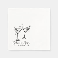 Hand Drawn Elegant Modern Cocktail Wedding 