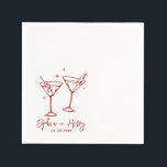 Hand Drawn Elegant Modern Cocktail Wedding  Napkin<br><div class="desc">Elegant Modern Cocktail Serviettes,  Customisable Elegant Bar Napkin,  Engagement Party.</div>