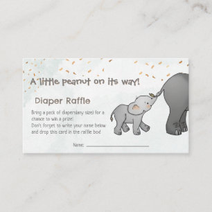 Hand Drawn Elephant Little Peanut Diaper Raffle Enclosure Card