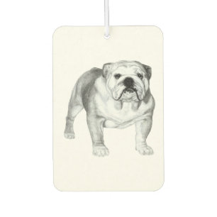 Hand-drawn English Bulldog Car Air Freshener