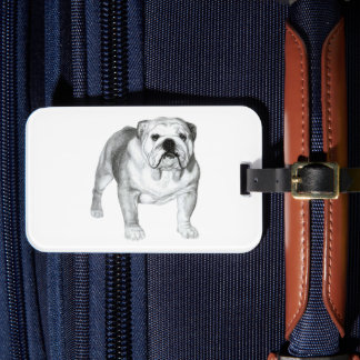 Hand-drawn English Bulldog  Luggage Tag