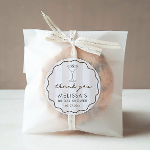 Hand-drawn Espresso Martini Bridal Shower Favour Classic Round Sticker