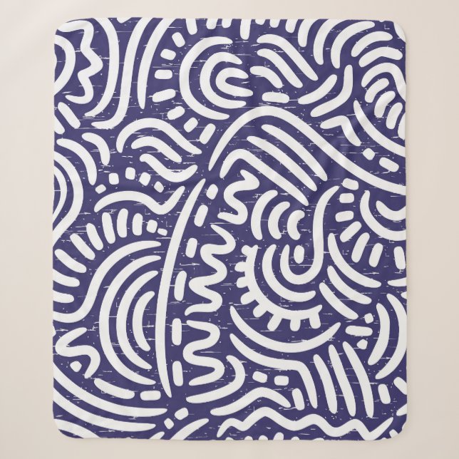Hand-drawn ethnic elements, vibrant pattern. sherpa blanket (Front)