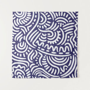 Hand-drawn ethnic elements, vibrant pattern. tapestry