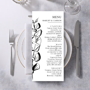 Hand Drawn Eucalyptus Sprig Simple Modern Wedding Menu