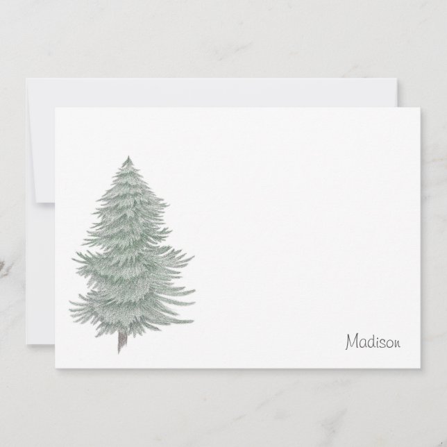 Hand Drawn Evergreen Tree 2 Card (Front)
