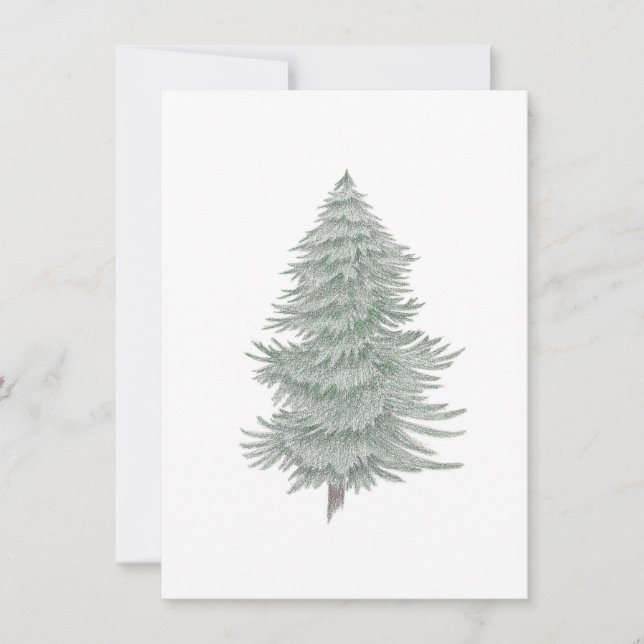 Hand Drawn Evergreen Tree 2 Card (Front)