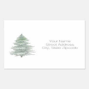 Hand Drawn Evergreen Tree Address Labels