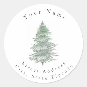 'Hand Drawn Evergreen Tree' Labels