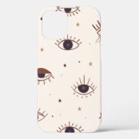 Hand Drawn Eyes Mystical Seamless Pattern. Evil Ey